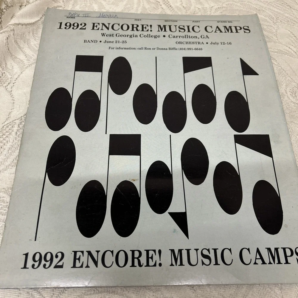 Vintage Trombone Folders,‎ UGA Music Camp, Army Music Sheet Music, 1992 Music